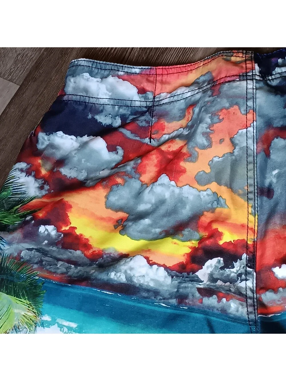 Men’s 36 OP  Swim Board Shorts  Tropical Sunset Design 1 Pocket  Surf  Beach